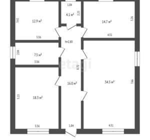 Дом 107м², 1-этажный, участок 3 сот.