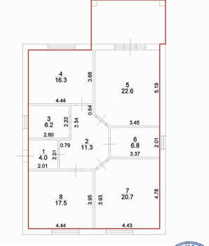 Дом 110м², 1-этажный, участок 4 сот.