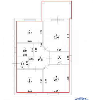 Дом 92м², 1-этажный, участок 6 сот.