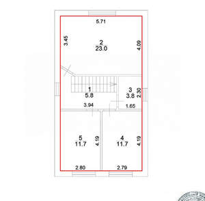 Дом 123м², 2-этажный, участок 3 сот.