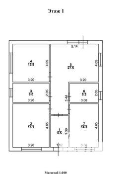 Дом 100м², 1-этажный, участок 5 сот.