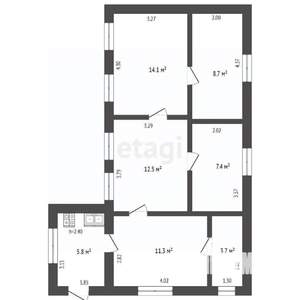 Дом 64м&sup2;, 1-этажный, участок 2 сот.  