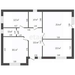 Дом 100м&sup2;, 1-этажный, участок 4 сот.  