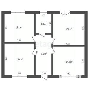 Дом 77м&sup2;, 1-этажный, участок 3 сот.  