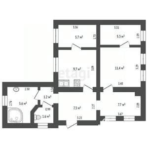 Дом 56м&sup2;, 1-этажный, участок 4 сот.  