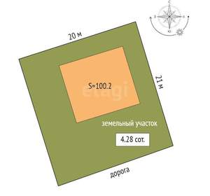 Дом 100м², 1-этажный, участок 4 сот.  