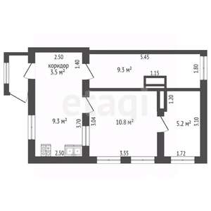 Дом 45м&sup2;, 1-этажный, участок 3 сот.  