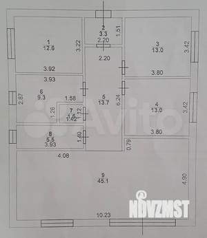 Дом 123м², 1-этажный, участок 6 сот.  