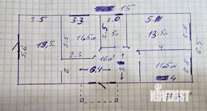 Дом 77м², 1-этажный, участок 3 сот.  