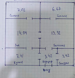 Дом 60м², 1-этажный, участок 2 сот.  