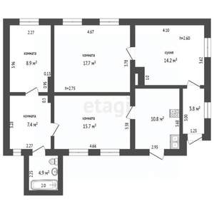 Дом 60м&sup2;, 1-этажный, участок 3 сот.  