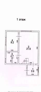 Дом 64м², 1-этажный, участок 6 сот.  