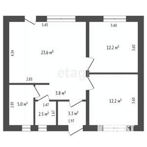 Дом 66м&sup2;, 1-этажный, участок 5 сот.  