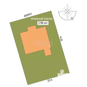 Дом 125м&sup2;, 1-этажный, участок 6 сот.  