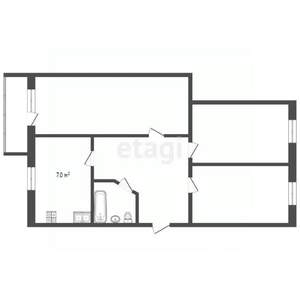 3-к квартира, вторичка, 62м2, 5/5 этаж