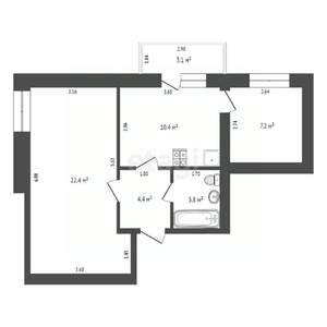 1-к квартира, вторичка, 49м2, 10/10 этаж