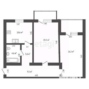2-к квартира, вторичка, 64м2, 3/5 этаж