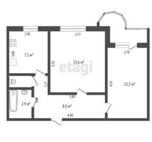 2-к квартира, вторичка, 48м2, 9/9 этаж
