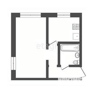 1-к квартира, вторичка, 31м2, 1/5 этаж