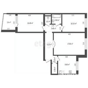 3-к квартира, вторичка, 68м2, 3/9 этаж