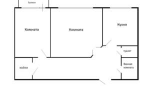 2-к квартира, вторичка, 50м2, 2/5 этаж
