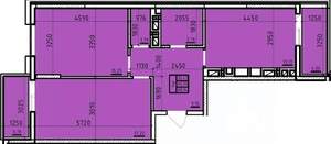 2-к квартира, строящийся дом, 68м2, 4/14 этаж