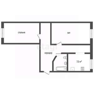 2-к квартира, вторичка, 43м2, 2/5 этаж