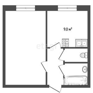 1-к квартира, вторичка, 36м2, 2/5 этаж