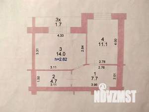 1-к квартира, вторичка, 39м2, 2/3 этаж