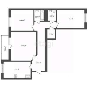 3-к квартира, вторичка, 84м2, 4/9 этаж