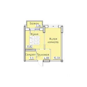1-к квартира, вторичка, 37м2, 6/8 этаж