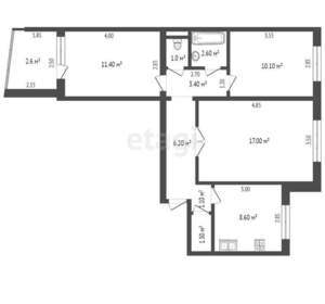 3-к квартира, вторичка, 68м2, 3/9 этаж