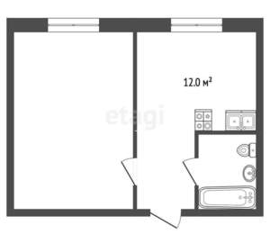 1-к квартира, вторичка, 42м2, 1/11 этаж