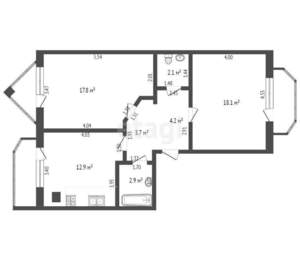 2-к квартира, вторичка, 62м2, 3/5 этаж