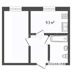 1-к квартира, вторичка, 37м2, 1/10 этаж