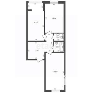 2-к квартира, вторичка, 68м2, 5/5 этаж