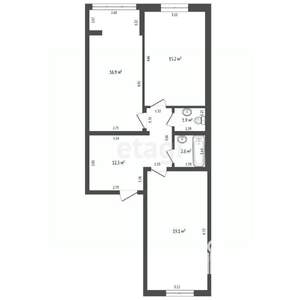 2-к квартира, вторичка, 68м2, 5/5 этаж