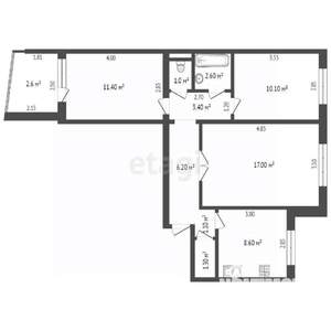 3-к квартира, вторичка, 98м2, 6/9 этаж