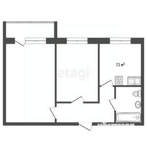 2-к квартира, вторичка, 44м2, 3/9 этаж