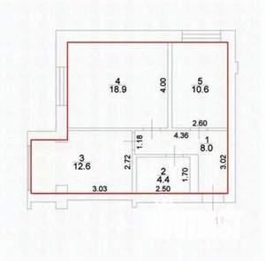 2-к квартира, вторичка, 54м2, 2/3 этаж