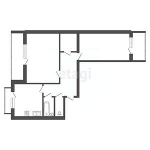 2-к квартира, вторичка, 76м2, 3/3 этаж