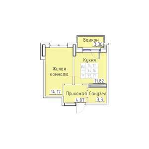 1-к квартира, вторичка, 35м2, 6/8 этаж