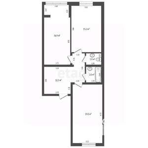 2-к квартира, вторичка, 68м2, 5/5 этаж