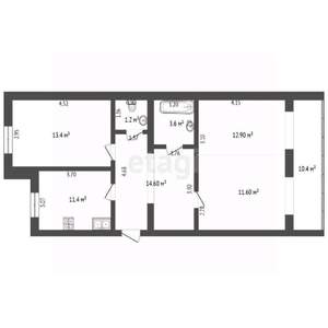 2-к квартира, вторичка, 80м2, 4/9 этаж