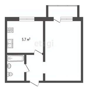 1-к квартира, вторичка, 29м2, 4/5 этаж