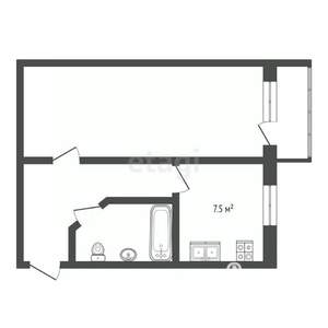 1-к квартира, вторичка, 33м2, 2/5 этаж