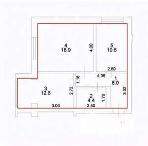2-к квартира, вторичка, 54м2, 2/3 этаж