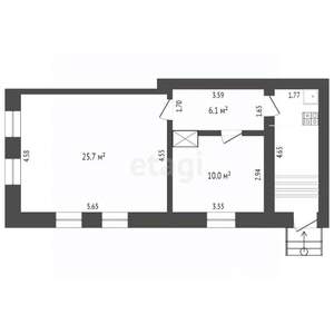 2-к квартира, вторичка, 50м2, 1/1 этаж