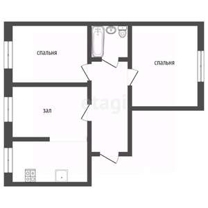 3-к квартира, вторичка, 54м2, 1/5 этаж
