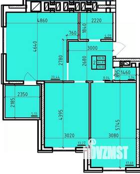 2-к квартира, строящийся дом, 70м2, 10/14 этаж